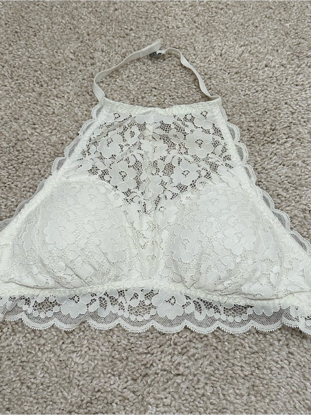 Gilly Hicks Ivory Lace Halter Bralette